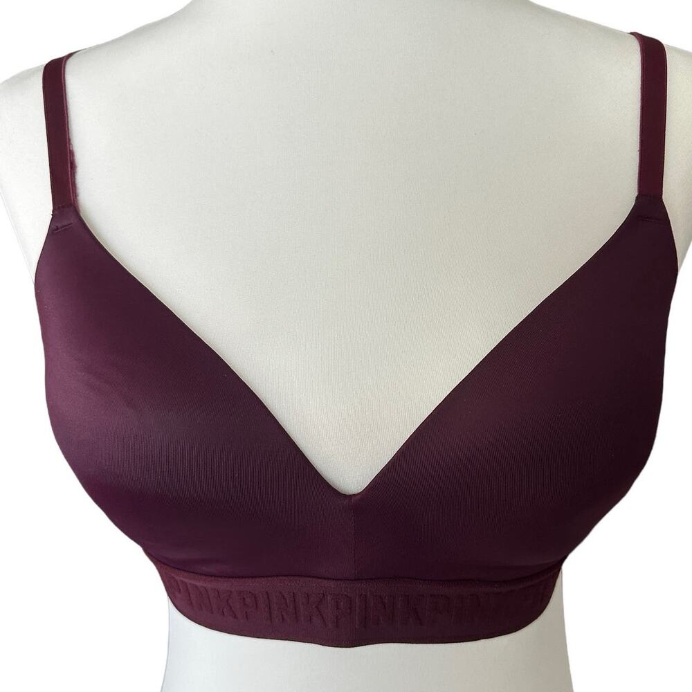 PINK Victoria's Secret Bra Wear Everywhere Wireless Lightly Lined Wine Size 36C